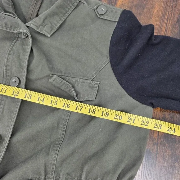 Torrid Military Shirt Jacket Olive Drab‎ Green Utility Black Sleeves Womens 00 - Picture 5 of 7